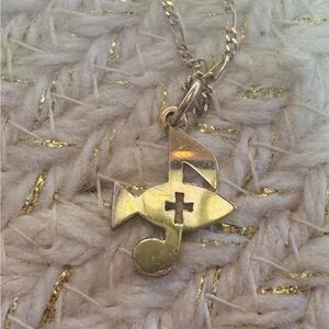 James Avery Gold Ichthys Music Note Necklace